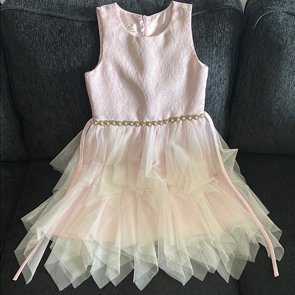 American Princess Pink and White Formal Dress